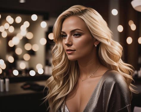 Premium Photo Beautiful Blonde Woman Model With Makeup Inside The Hair Salon Spa