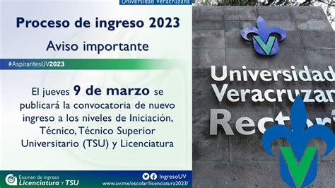 Convocatoria Ingreso Uv 2023 Proceso De Ingreso A La Licenciatura