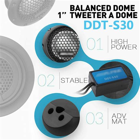 Pair Alpine DDT-S30 360W 2.5CM 1" Soft Dome Balanced Car Audio Speakers ...