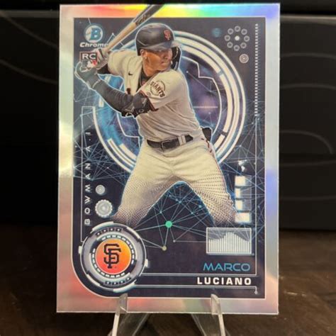 Bowman Chrome Ai Bai Marco Luciano San Francisco Giants Rookie