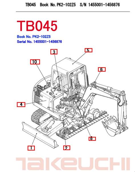 Takeuchi Tb Parts Workshop Operators Manual Fr En Pdf