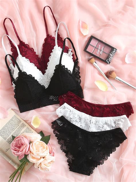 Sets Floral Lace Lingerie Set