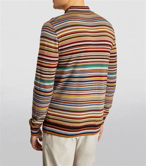 Paul Smith Multi Wool Striped Polo Shirt Harrods Uk