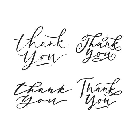 Premium Vector Thank You Lettering Word Collection