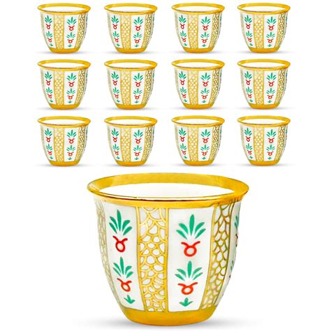 Porcelain Arabic Coffee Cup Set: Gold Trim, 100ml - Etsy