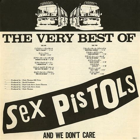 The Very Best Of Sex Pistols And We Dont Care Sex Pistols LP Japan 1979