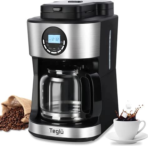 Teglu Coffee Maker with Grinder 12 Cups, Programmable Grind and Brew ...