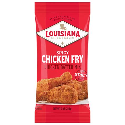 Louisiana Fish Fry Products Spicy Chicken Fry Coating Powder Mix 9 oz