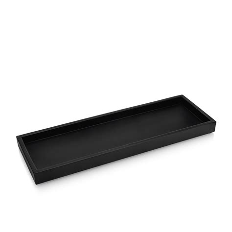 Essentra Home Matte Black Luxury Bathroom Vanity Tray Rectangular