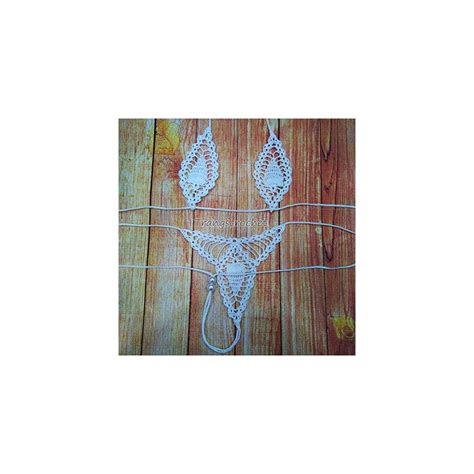 Set Bikini Mikro Tetesan Air Mata Rajutan Putih Indonesia Ubuy