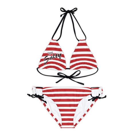 Stay Salty Striped String Bikini Set Swimwear For Women Sexy Swimsuit Vacation Bikini Summer