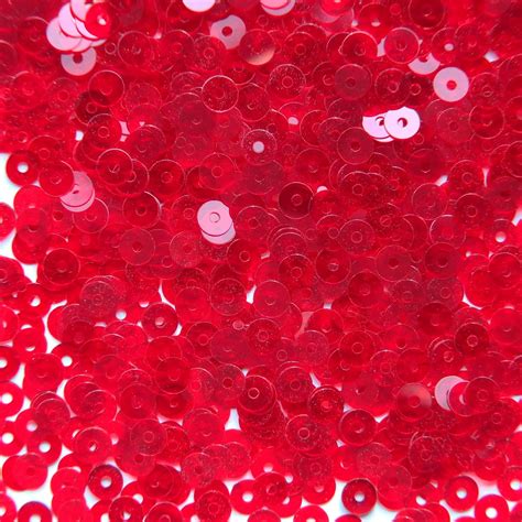 4mm Sequins Ruby Red Transparent See Thru Sequinsusa