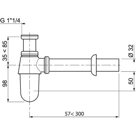 Siphon De Lavabo En Laiton Avec Sortie Murale Et R Glable En