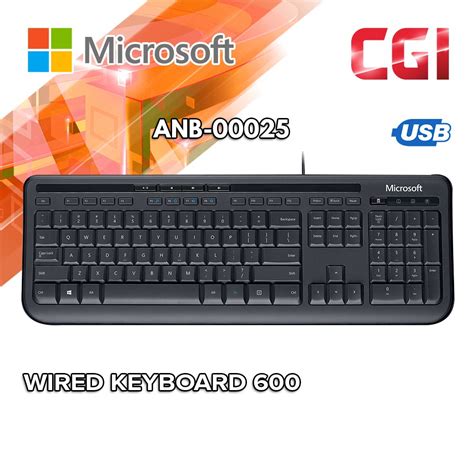 Microsoft Wired USB Keyboard 600 - Black (ANB-00025) | Shopee Malaysia