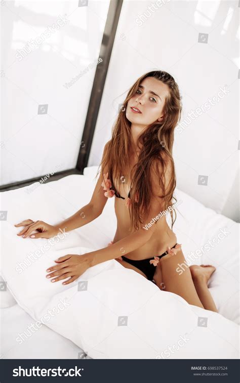 Bikini Model Beautiful Sexy Brunette Girl Stock Photo Shutterstock