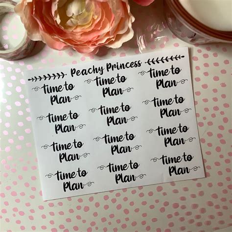 Time To Plan Planner Stickers In A Choice Of Foils Printed On Etsy