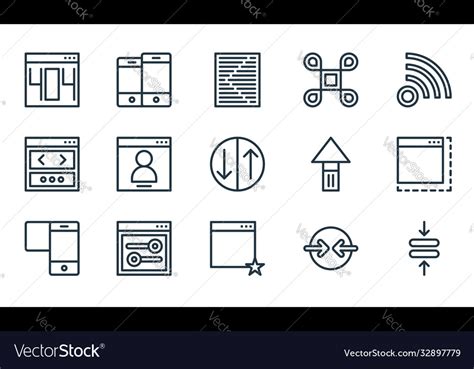 User Interface Line Icons Linear Set Quality Line Vector Image