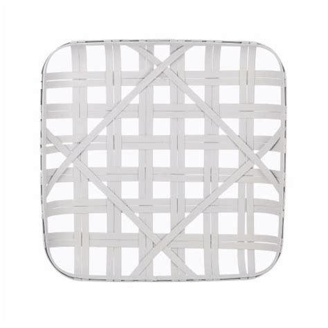 Glitzhome Vintage Square Bamboo Tobacco Decorative Basket White 1 Ct