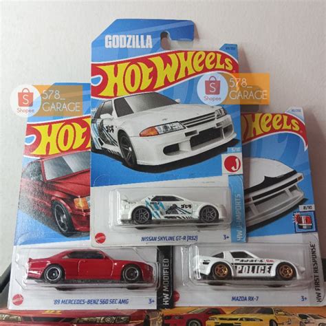 MERAH Hot Wheels Nissan Skyline Gt R R32 Godzilla JAPAN CARD Hot Wheels Mercedes Benz 560 Sec