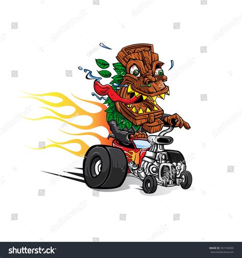 Tiki Mask Cartoon Hotrod Stock Vector (Royalty Free) 351744920 ...