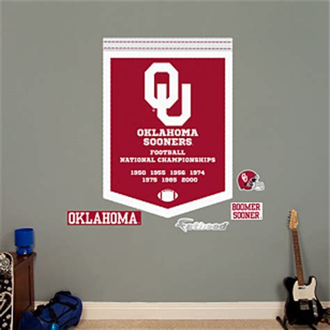 Oklahoma Sooners Football National Championships Banner Wall Decal ...