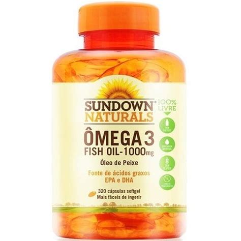 Ômega 3 Sundown Importado 320 Caps 1000 Mg Fish Oil Peixe Submarino