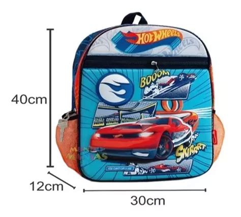 Mochila Hot Wheels Espalda Linea Comic Relieve Pulgadas MercadoLibre