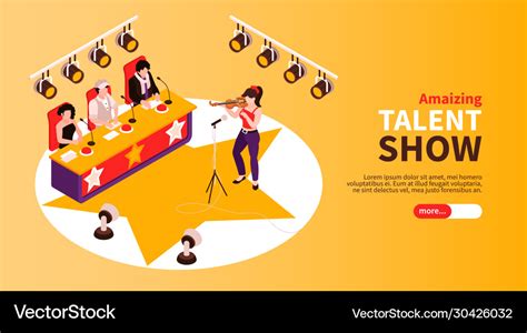 Talent Show Isometric Banner Royalty Free Vector Image