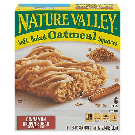Nature Valley Oatmeal Bars, Soft Baked, Cinnamon Brown Sugar, Squares 6 ...