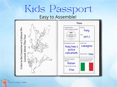 World Cultures Passport Activity * Passport for Kids Instant Download