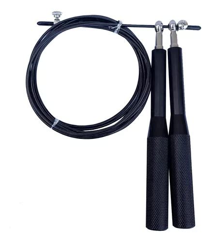 Corda De Pular Profissional A O Alum Nio Speed Rope Crossfit Cor Preto