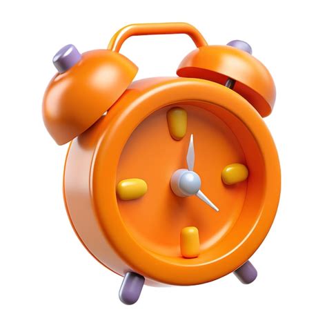 Premium Photo 3d Orange Alarm Clock Icon