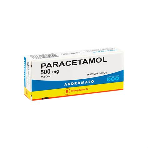 Paracetamol 500 Mg X 16 Comprimidos Andromaco B Farmatica