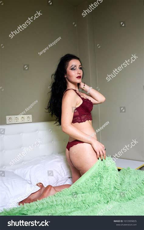 Sexy Curvy Brunette Lingerie Indoors Stock Photo Shutterstock
