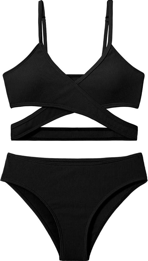 Amazon Doumlop Girls Swimsuit Bikini Set Criss Cross Bathing Suits For Girls Two Piece