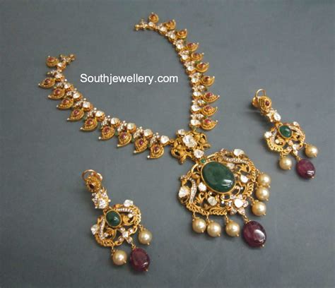 Polki Diamond Mango Mala Indian Jewellery Designs