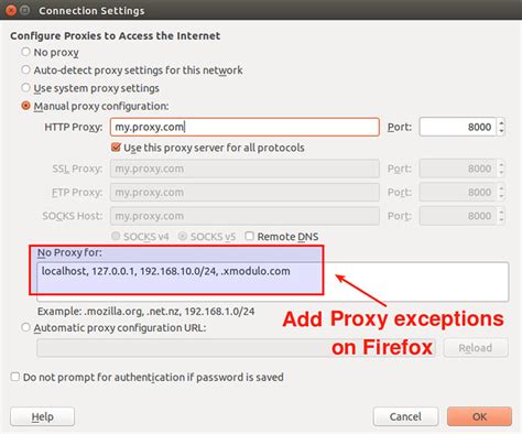 add proxy exceptions  firefox   add proxy exception flickr
