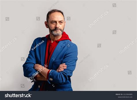Portrait Sexy Mature Grey Bearded Man Stock Photo 2113563005 Shutterstock