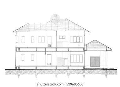 House Sketch Vector Illustration Black White Stock Vector Royalty Free