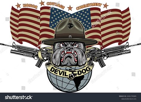 Military Bulldog Marine Corps Devil Dog Stock Vector (Royalty Free ...