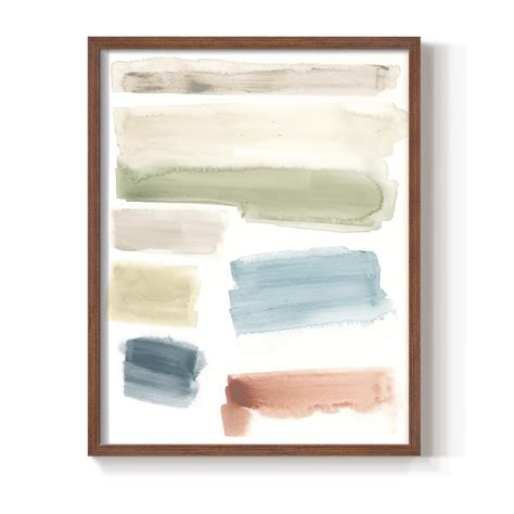 Watercolor Swatches I Framed Print In Brown Solid Wood 11 X 14 Framed