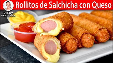 ROLLITOS DE SALCHICHA CON QUESO Vicky Receta Facil YouTube