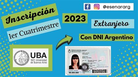 Inscripción Extranjeros CBC UBA XXI 1er Cuatrimestre 2023 Con DNI