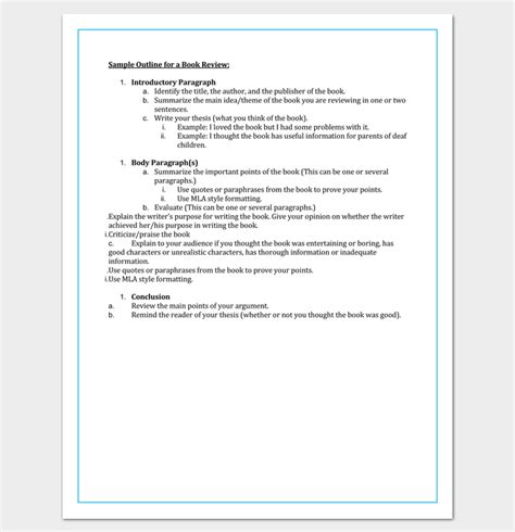 Book Outline Template 17 Samples Examples And Formats Dotxes