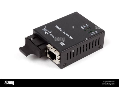 mini fiber optic Media converter Stock Photo - Alamy