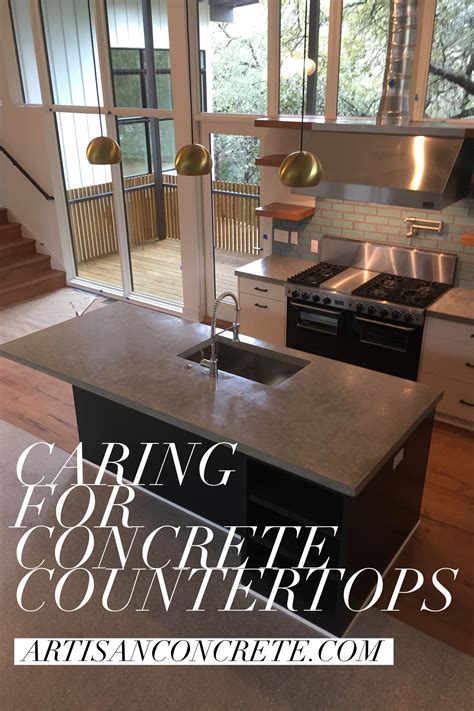 Favorite How To Clean Concrete Countertops Kitchen Island With Deep Drawers