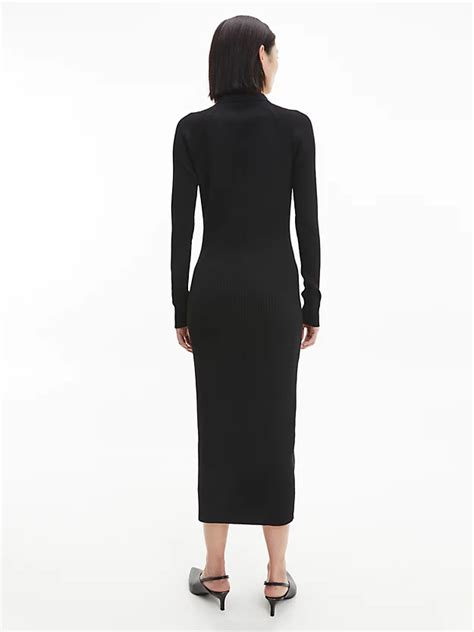 Slim Ribbed Midi Shirt Dress Calvin Klein® K20k205107beh