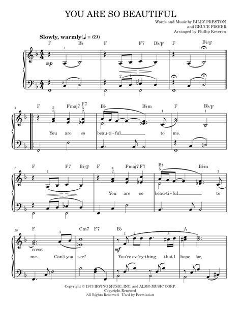 play official version     beautiful sheet   joe cocker