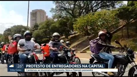 V Deo Entregadores De Comida Por Aplicativo Fazem Protesto Na Capital