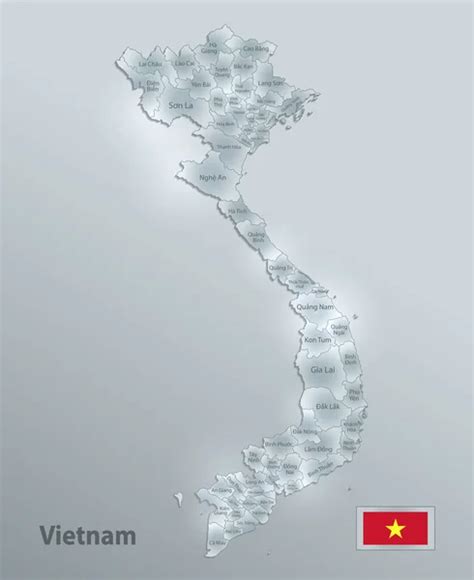 Vietnam Mapa Divisi N Administrativa Con Nombres Regi N Mapa Color